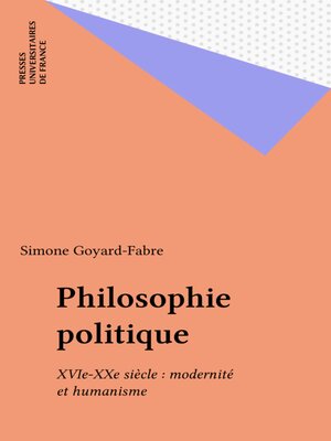 cover image of Philosophie politique